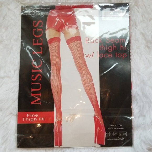 Fishnet Thigh-Hi w/ Back Seam - Picture 2 of 2